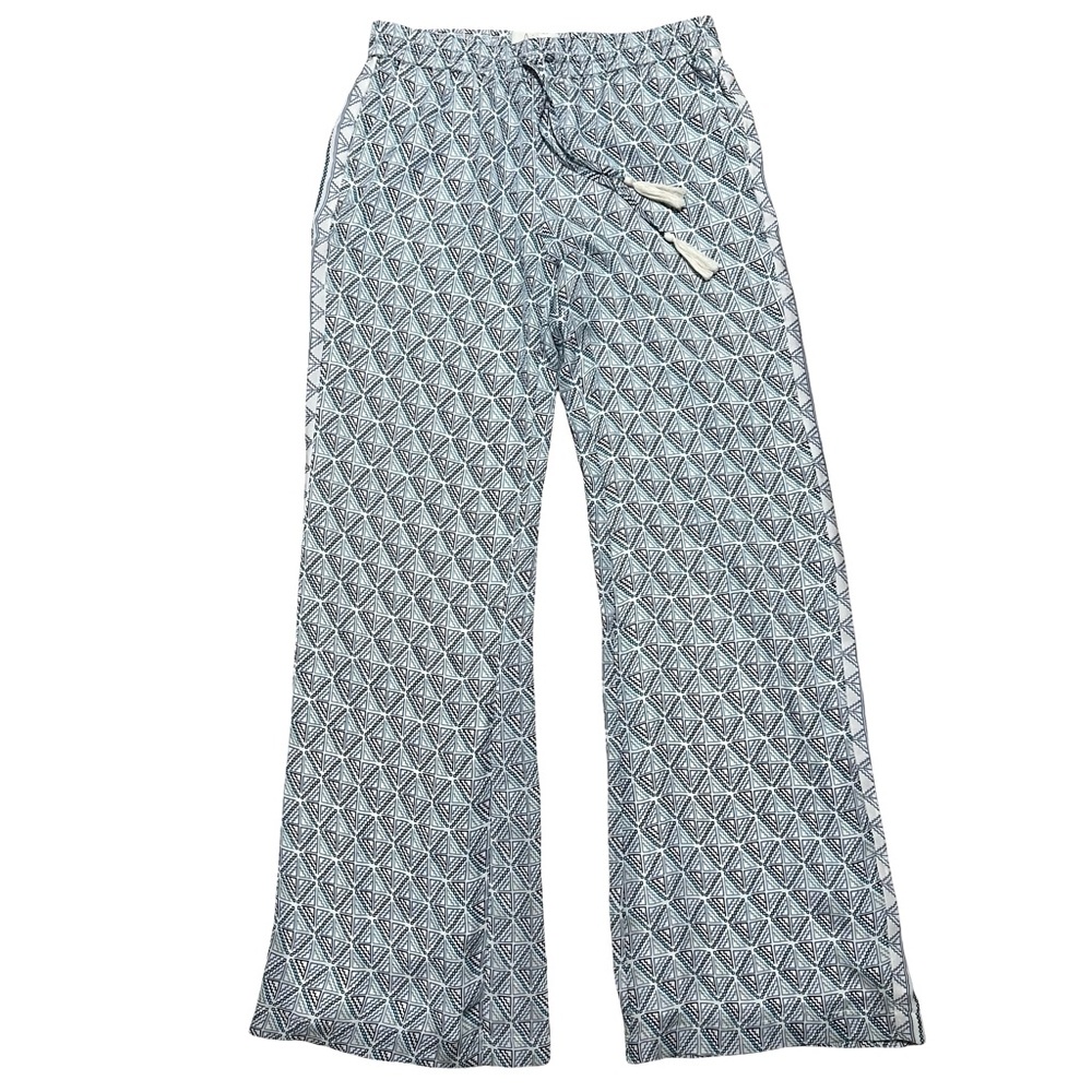 Joie Silk Wide Leg Drawstring Geometric Patterned Pants